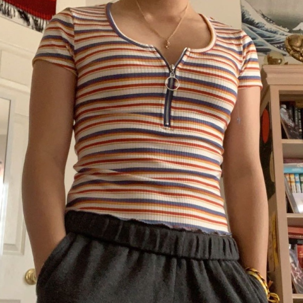 multicoloured stripe top!